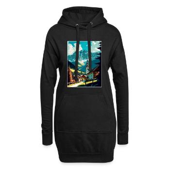 Garmisch Partenkirchen Deutschland Reiseplakat - Hoodie-Kleid - Schwarz - Vorne