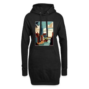 Deventer Pays-Bas Vintage voyage affiche WPA Art - Sweat-shirt à capuche long Femme - noir - Devant