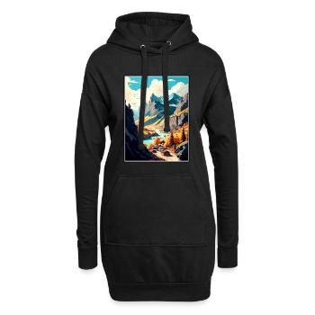 Vallée d’Aoste Italie Vintage voyage affiche Souvenir - Sweat-shirt à capuche long Femme - noir - Devant