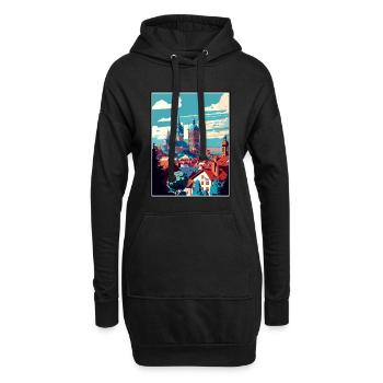 Würzburg Allemagne Vintage voyage affiche Souvenir - Sweat-shirt à capuche long Femme - noir - Devant