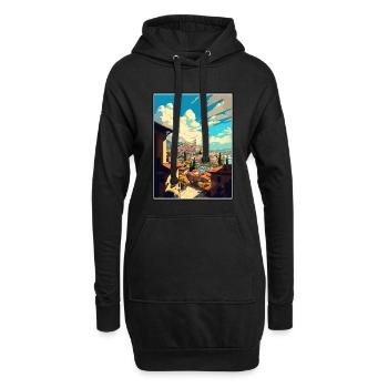 Gaziantep Turquie Vintage voyage affiche Souvenir - Sweat-shirt à capuche long Femme - noir - Devant