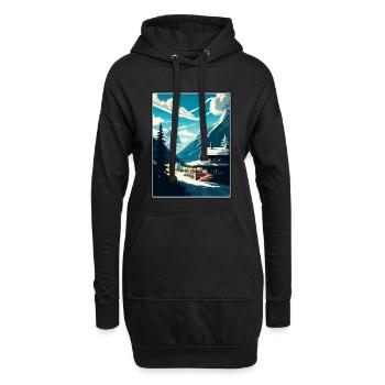 Klosters Serneus Schweiz Vintage Reiseposter - Hoodie-Kleid - Schwarz - Vorne