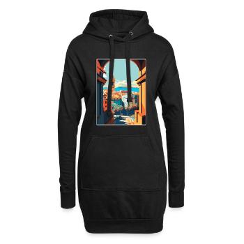 Barcelona Spanien Vintage Reiseposter WPA Souvenir - Hoodie-Kleid - Schwarz - Vorne
