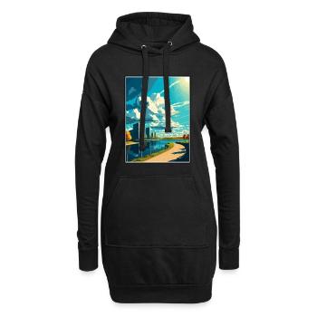 Almere Pays-Bas Vintage voyage affiche Souvenir - Sweat-shirt à capuche long Femme - noir - Devant