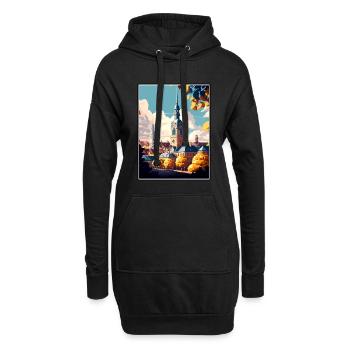 Dortmund Allemagne Vintage voyage affiche Souvenir - Sweat-shirt à capuche long Femme - noir - Devant