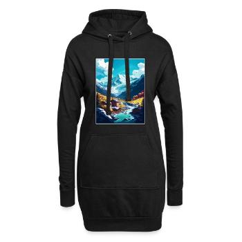 Saas Fee Suisse Vintage voyage affiche WPA Art - Sweat-shirt à capuche long Femme - noir - Devant