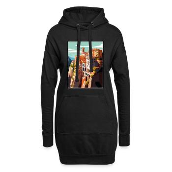 Cuenca Espagne Vintage voyage affiche WPA Souvenir - Sweat-shirt à capuche long Femme - noir - Devant