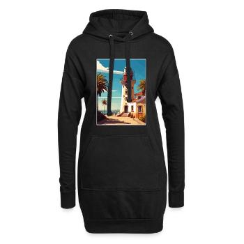 Faro Portugal Vintage voyage affiche WPA Souvenir - Sweat-shirt à capuche long Femme - noir - Devant