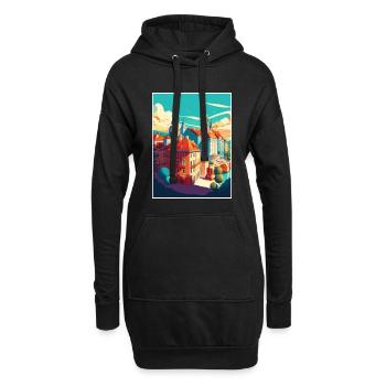 Bratislava Slowakei Vintage Reiseposter Souvenir - Hoodie-Kleid - Schwarz - Vorne
