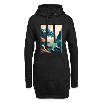 Bodo Norwegen Norwegischer Vestfjord Reiseposter - Hoodie-Kleid - Schwarz - Vorne