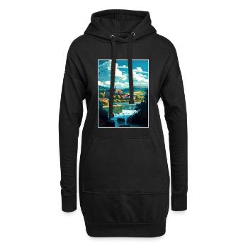 Dordogne Décoration Vintage Voyage Affiche Souvenir - Sweat-shirt à capuche long Femme - noir - Devant
