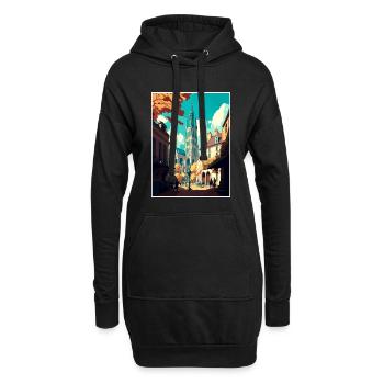 Rouen France Vintage voyage affiche WPA Souvenir - Sweat-shirt à capuche long Femme - noir - Devant