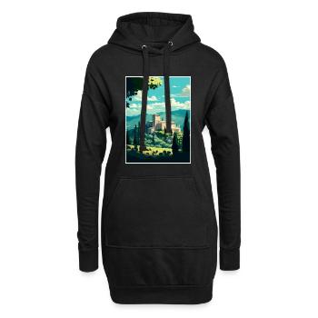 Assise Italie Vintage voyage affiche WPA Souvenir - Sweat-shirt à capuche long Femme - noir - Devant