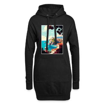Rhodes Grèce Décoration Vintage Voyage Affiche WPA - Sweat-shirt à capuche long Femme - noir - Devant