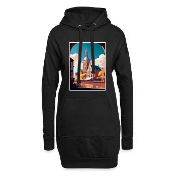 Haarlem Pays-Bas Vintage voyage affiche Souvenir - Sweat-shirt à capuche long Femme - noir - Devant