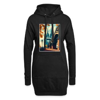 Cologne Allemagne Vintage voyage affiche WPA Souvenir - Sweat-shirt à capuche long Femme - noir - Devant