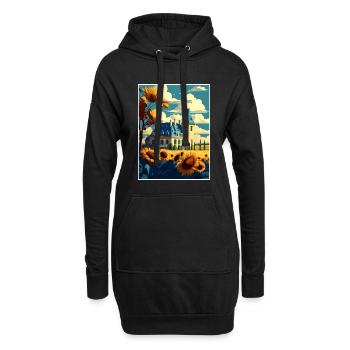 Vallée de la Loire France Vintage voyage affiche Souvenir - Sweat-shirt à capuche long Femme - noir - Devant