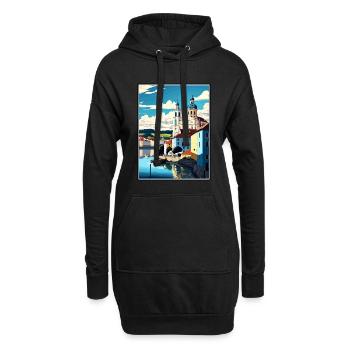 Passau Allemagne Vintage voyage affiche WPA Souvenir - Sweat-shirt à capuche long Femme - noir - Devant