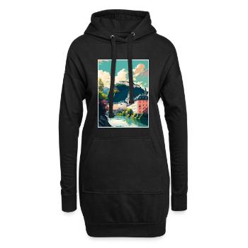 Salzburgscape Österreich Vintage Reiseposter WPA - Hoodie-Kleid - Schwarz - Vorne