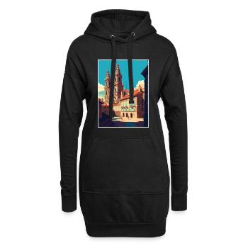 Santiago De Compostela Spanien Vintage Reiseposter - Hoodie-Kleid - Schwarz - Vorne