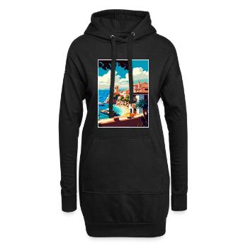 Costa Brava Spanien Vintage Reiseposter Souvenir - Hoodie-Kleid - Schwarz - Vorne
