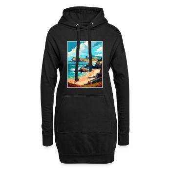 Cantabrie Espagne Vintage voyage affiche WPA Souvenir - Sweat-shirt à capuche long Femme - noir - Devant
