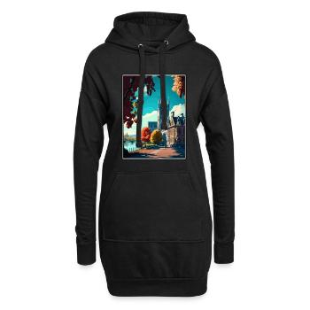 Bonn Allemagne Vintage voyage affiche WPA Souvenir - Sweat-shirt à capuche long Femme - noir - Devant