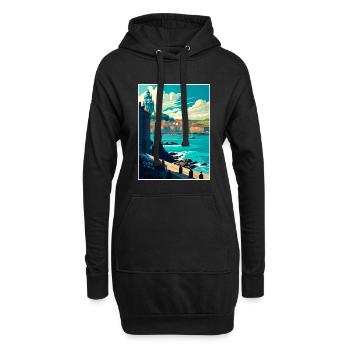La Corogne Espagne Vintage voyage affiche WPA Souvenir - Sweat-shirt à capuche long Femme - noir - Devant