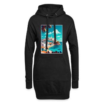Ibiza Spanien Vintage Reiseposter WPA Souvenir - Hoodie-Kleid - Schwarz - Vorne