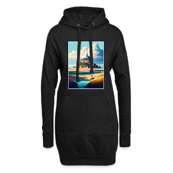 Mont Saint Michel France Vintage Affiche de Voyage WPA - Sweat-shirt à capuche long Femme - noir - Devant