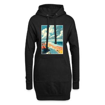 Zandvoort Dekoration Vintage Reiseposter WPA Kunst - Hoodie-Kleid - Schwarz - Vorne