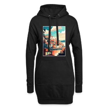 Coimbra Portugal Vintage voyage affiche Souvenir - Sweat-shirt à capuche long Femme - noir - Devant