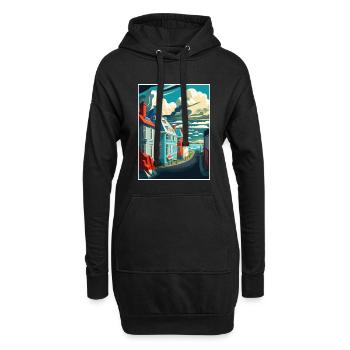 Reykjavik Islande Vintage voyage affiche Souvenir - Sweat-shirt à capuche long Femme - noir - Devant