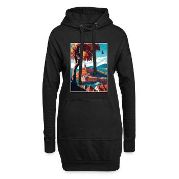Heidelbergscape Allemagne européenne affiche de voyage - Sweat-shirt à capuche long Femme - noir - Devant