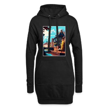 Straßburg Dekoration Frankreich Vintage Reiseposter - Hoodie-Kleid - Schwarz - Vorne