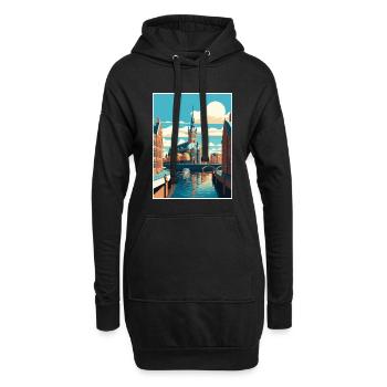 Hambourg Allemagne Vintage voyage affiche WPA Souvenir - Sweat-shirt à capuche long Femme - noir - Devant
