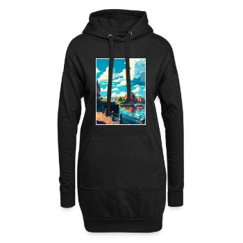 Göteborg Suède Vintage voyage affiche Souvenir - Sweat-shirt à capuche long Femme - noir - Devant