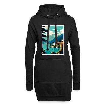 Comer See Italien Dekoration Vintage Reiseposter - Hoodie-Kleid - Schwarz - Vorne