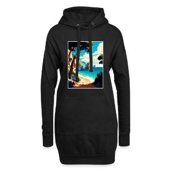 Zakynthos Grèce Décoration Grec Voyage Affiche - Sweat-shirt à capuche long Femme - noir - Devant