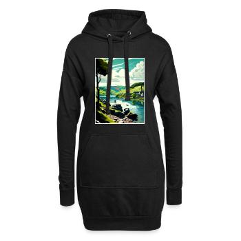 Vallée de la Moselle Allemagne Vintage voyage affiche WPA - Sweat-shirt à capuche long Femme - noir - Devant