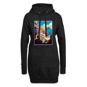 Positano Italie Vintage voyage affiche WPA Souvenir - Sweat-shirt à capuche long Femme - noir - Devant