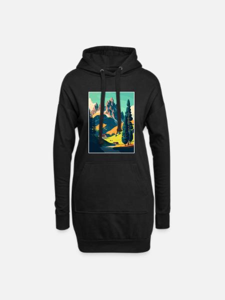 Dolomites Dolomitic Alps Dolomite Mountains Italy - Hoodie Dress - black