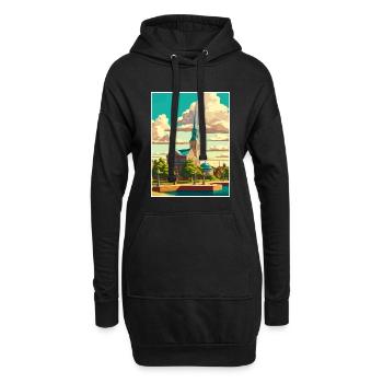 Karlskrona suédois Vintage voyage affiche Souvenir - Sweat-shirt à capuche long Femme - noir - Devant