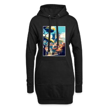 Braga Italie Vintage voyage affiche WPA Souvenir - Sweat-shirt à capuche long Femme - noir - Devant