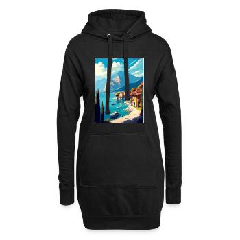 Gardasee Dekoration Vintage Reiseposter WPA - Hoodie-Kleid - Schwarz - Vorne
