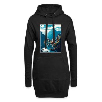 Hallstättersee Alpine Bergkulisse - Hoodie-Kleid - Schwarz - Vorne