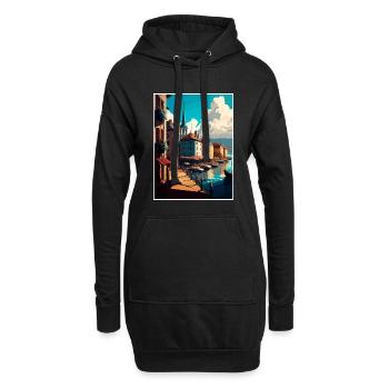 Bayonne France Vintage voyage affiche WPA Souvenir - Sweat-shirt à capuche long Femme - noir - Devant