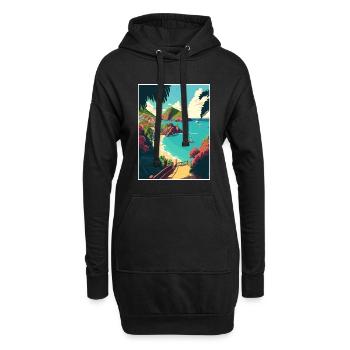 St Barts Karibik Vintage Reiseposter Souvenir - Hoodie-Kleid - Schwarz - Vorne