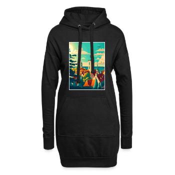 Tallinn Estonie Vintage voyage affiche WPA Souvenir - Sweat-shirt à capuche long Femme - noir - Devant