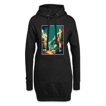 Capri Italien Küste Vintage Reiseposter Souvenir - Hoodie-Kleid - Schwarz - Vorne